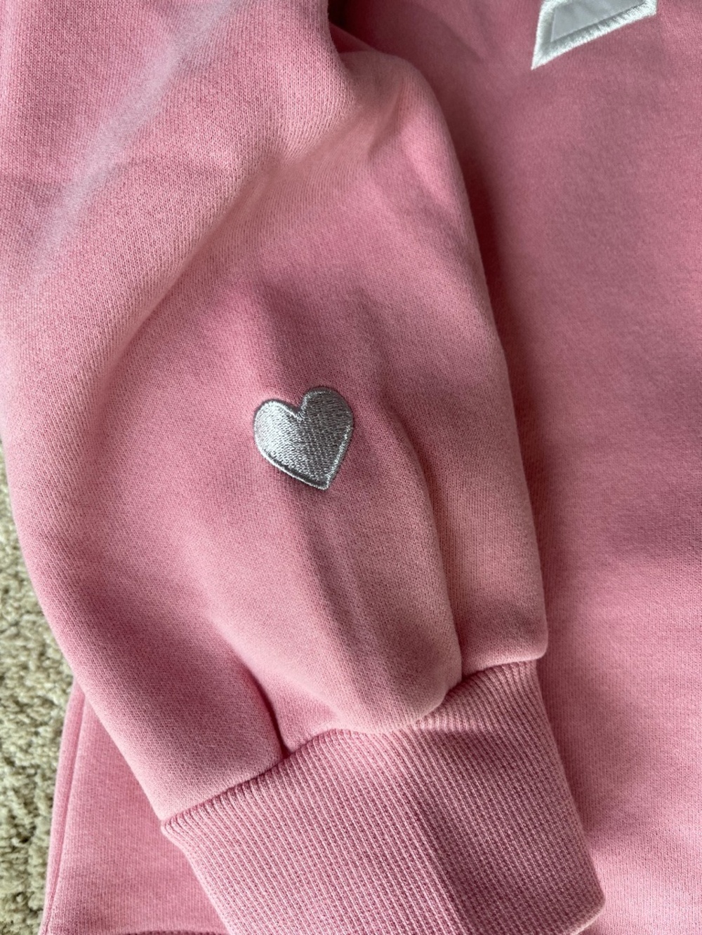 NWT PARKE Varsity Mockneck Sweatshirt / Blush + Lavender / Size L/XL - Picture 3 of 6